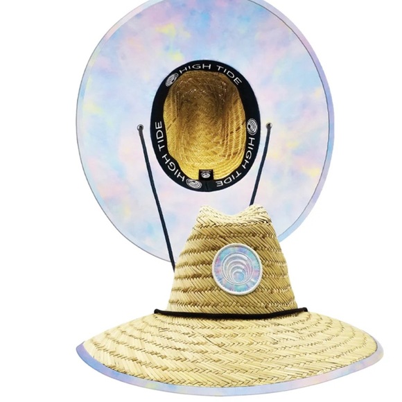 Straw Hat with Iridescent Brim - Picture 1 of 4